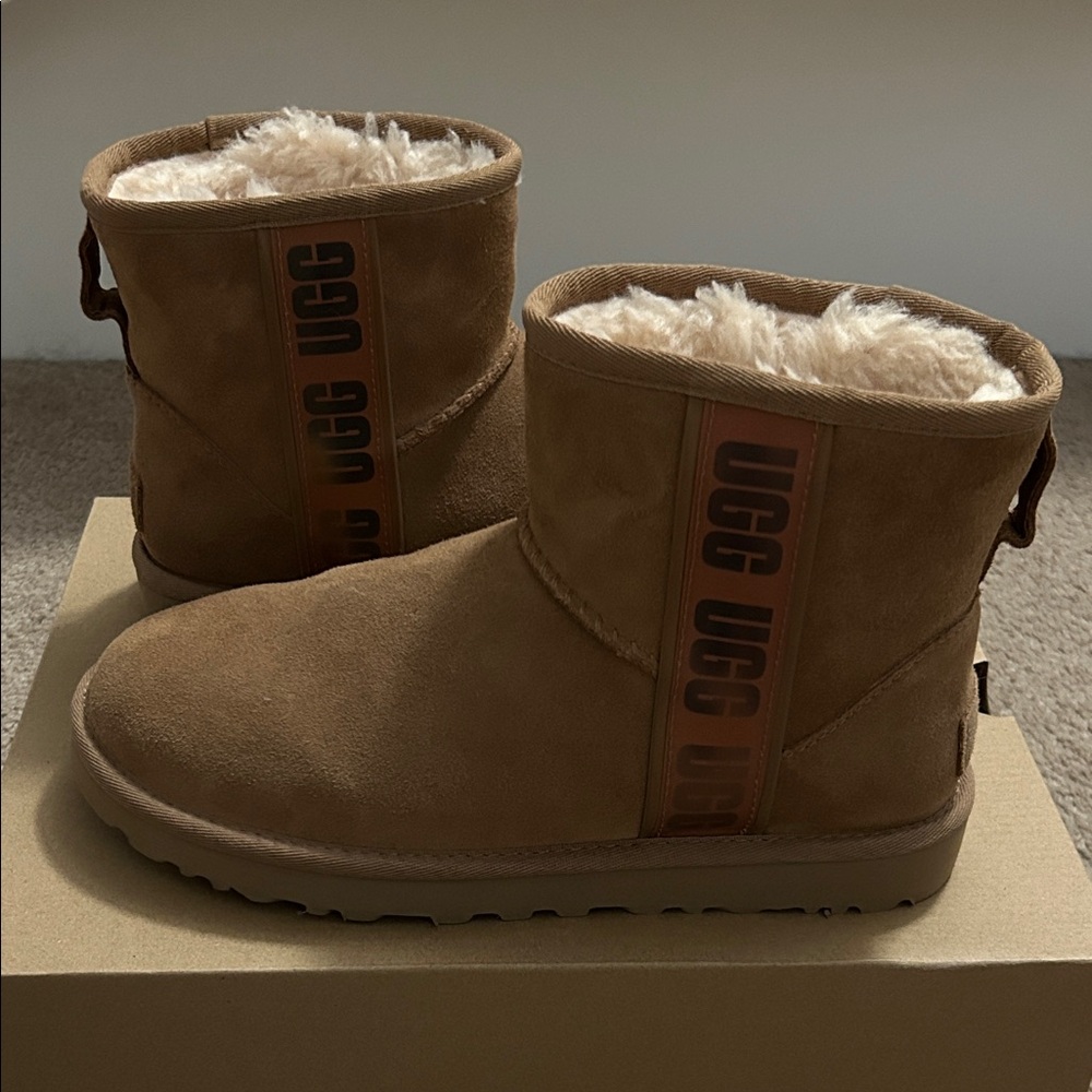 UGG Chestnut Suede Boots with Shearling
